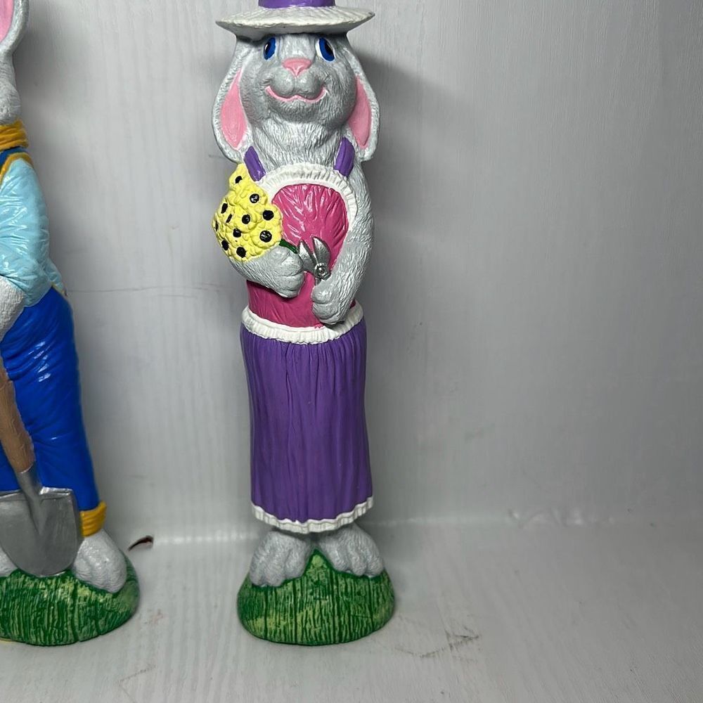 Mr. And Mrs. Easter Rabbit‎  Ceramic Pencil Vintage Spring Rabbits - Picture 2 of 8